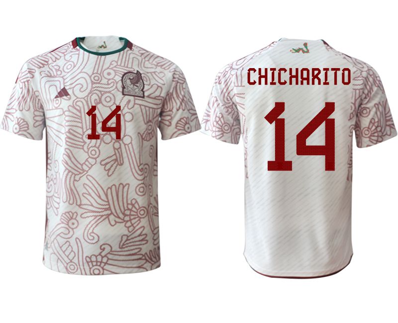 Men 2022 World Cup National Team Mexico away aaa version white #14 Soccer Jerseys->italy jersey->Soccer Country Jersey